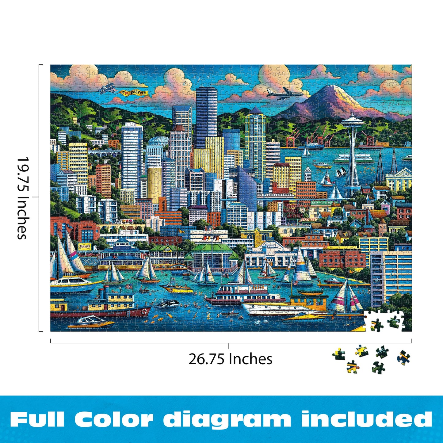 Buffalo Games - Eric Dowdle Seattle - 1000 Piece Jigsaw Puzzle for Adults