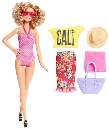 Barbie Glam Vacation Doll, Pink Polka Dot