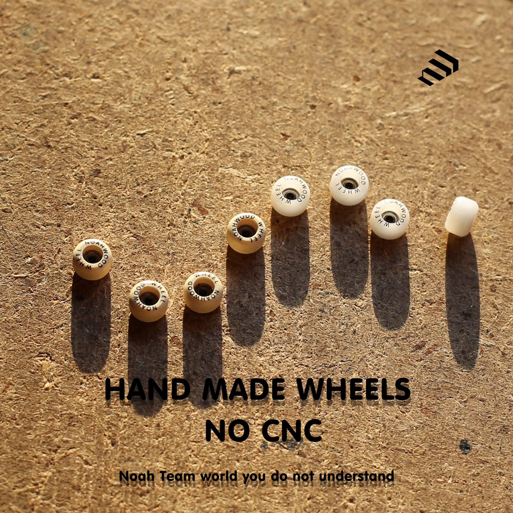 NOAHWOOD Fingerboards PRO Parts Handmade Wheel (Anti-Fake Black Logo can be Erased) White ii 4 Pcs