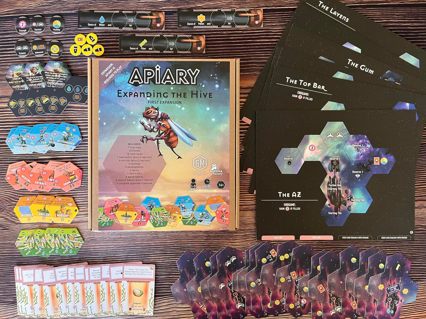 Stonemaier Games: Apiary: Expanding The Hive Expansion | New Unique Frames, Additional Tiles, and More! | Add to Apiary - A Strategy Board Game About