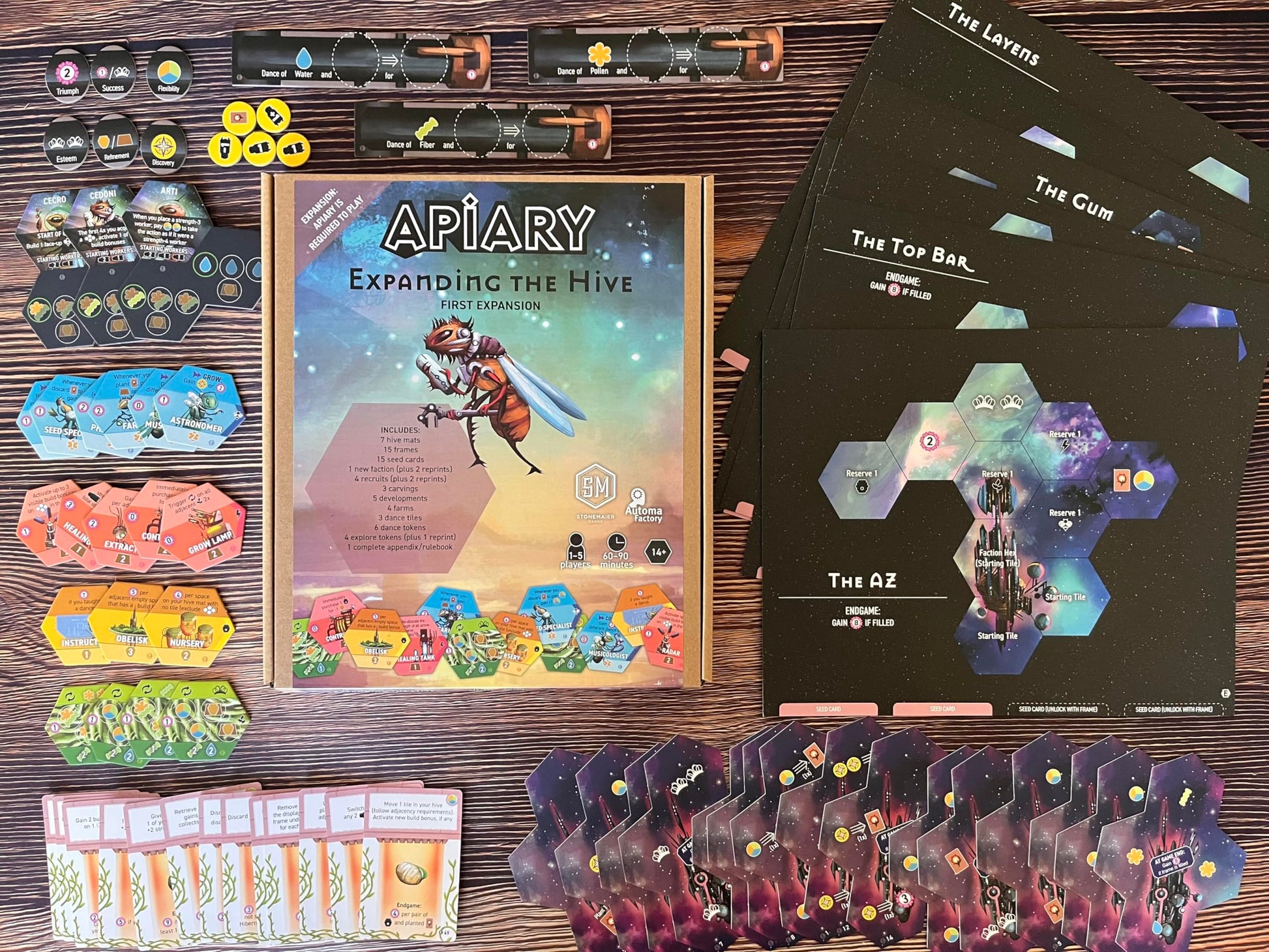 Stonemaier Games: Apiary: Expanding The Hive Expansion | New Unique Frames, Additional Tiles, and More! | Add to Apiary - A Strategy Board Game About