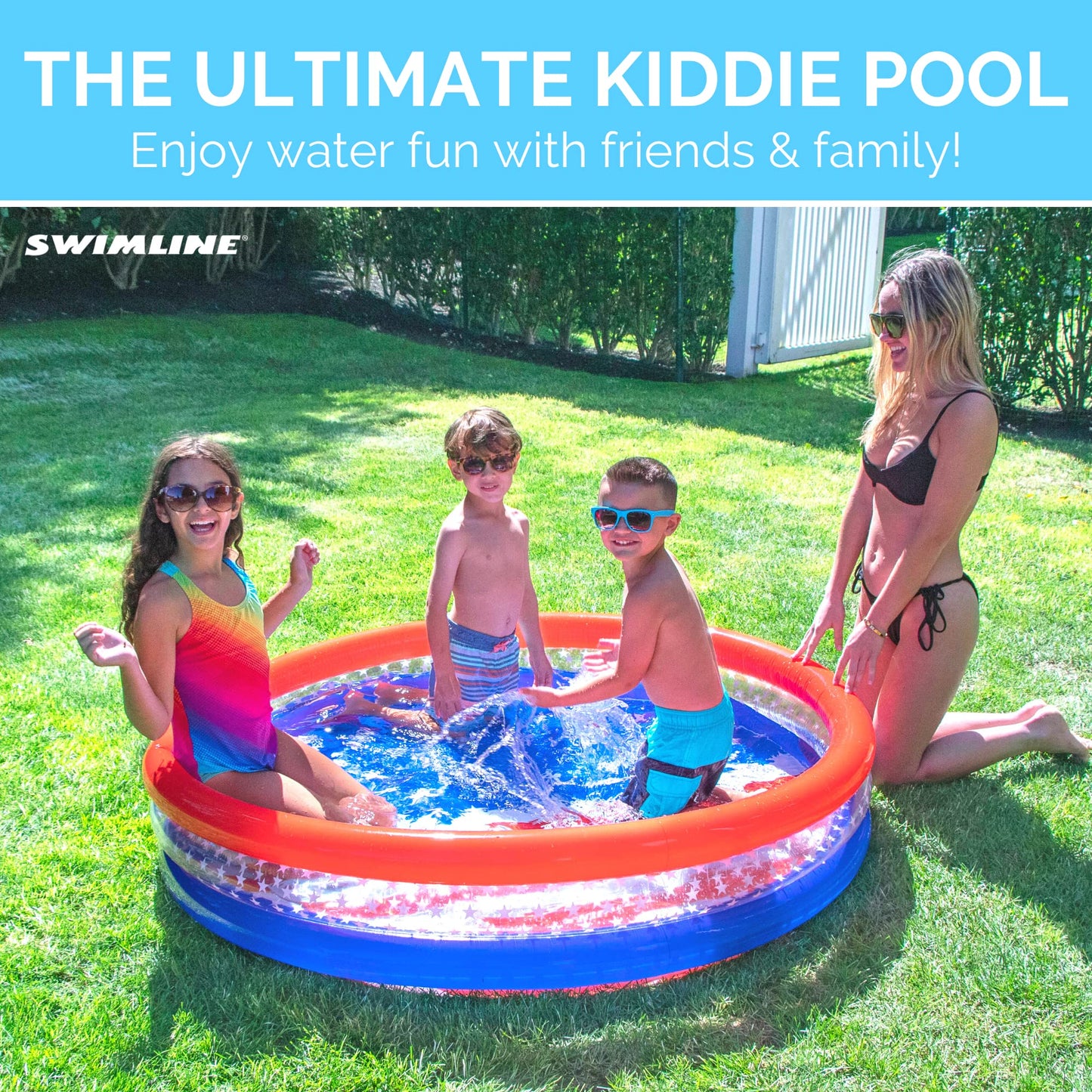 SWIMLINE | Backyard Water Toy | 60" | 3-Ring Kiddie Pool | Americana