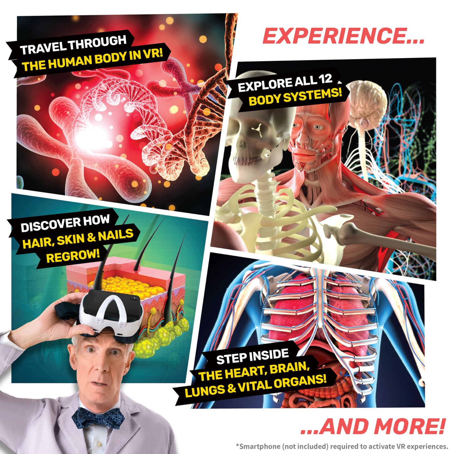 Abacus Brands Bill Nye's Science Squad Body Lab VR- Kids STEM Activity Set