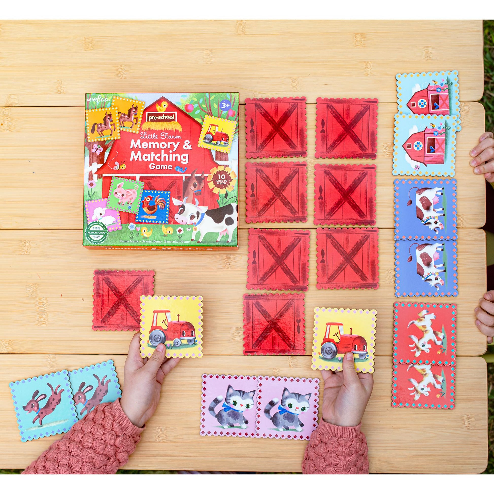 eeBoo Little Farm Memory & Matching Game, Ages 3+, 1-4 Players