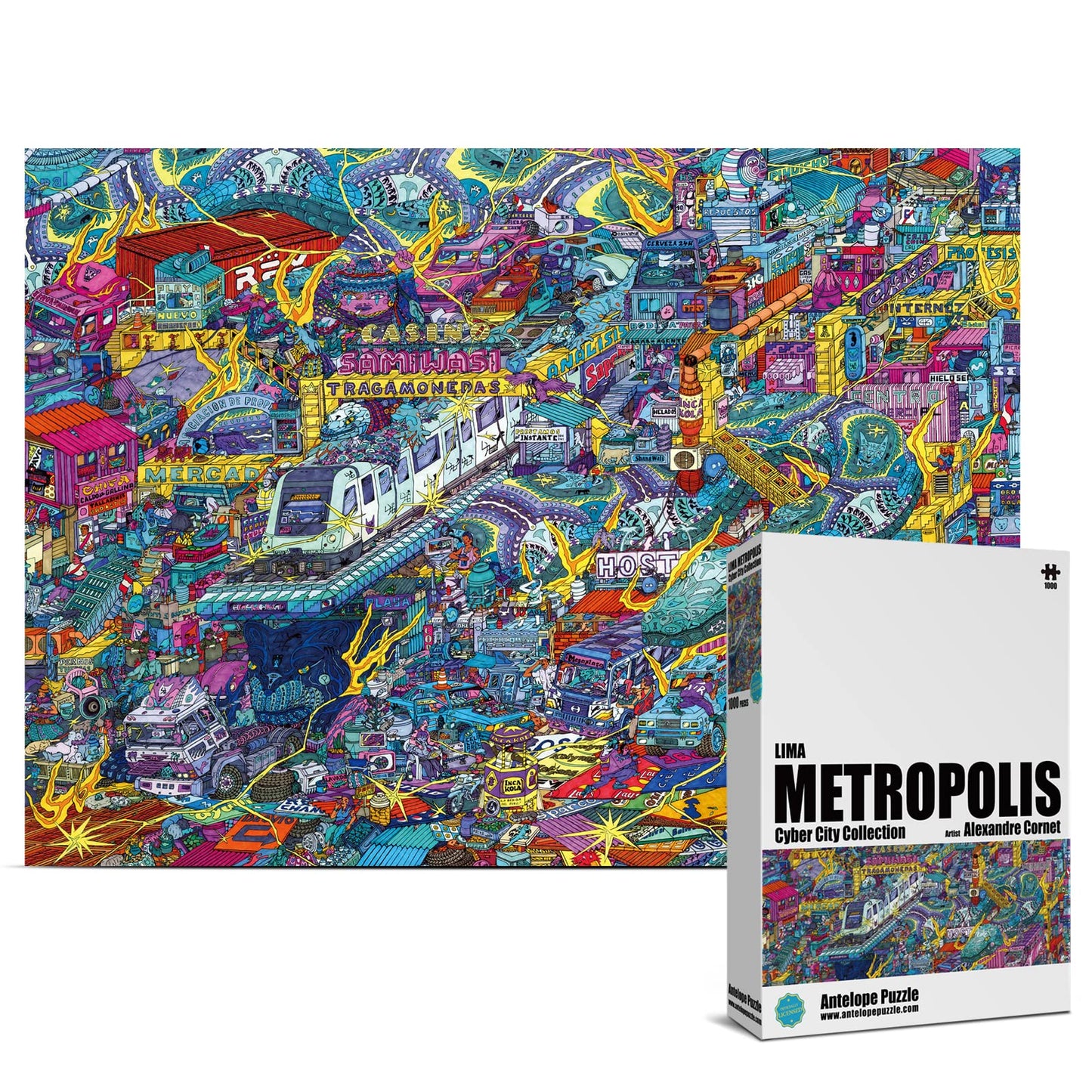Antelope - 1000 Piece Puzzle for Adults, Cyber City Lima Metropolitan Jigsaw Puzzles 1000 Pieces, Latin America Peru Puzzle, High Resolution, Matte