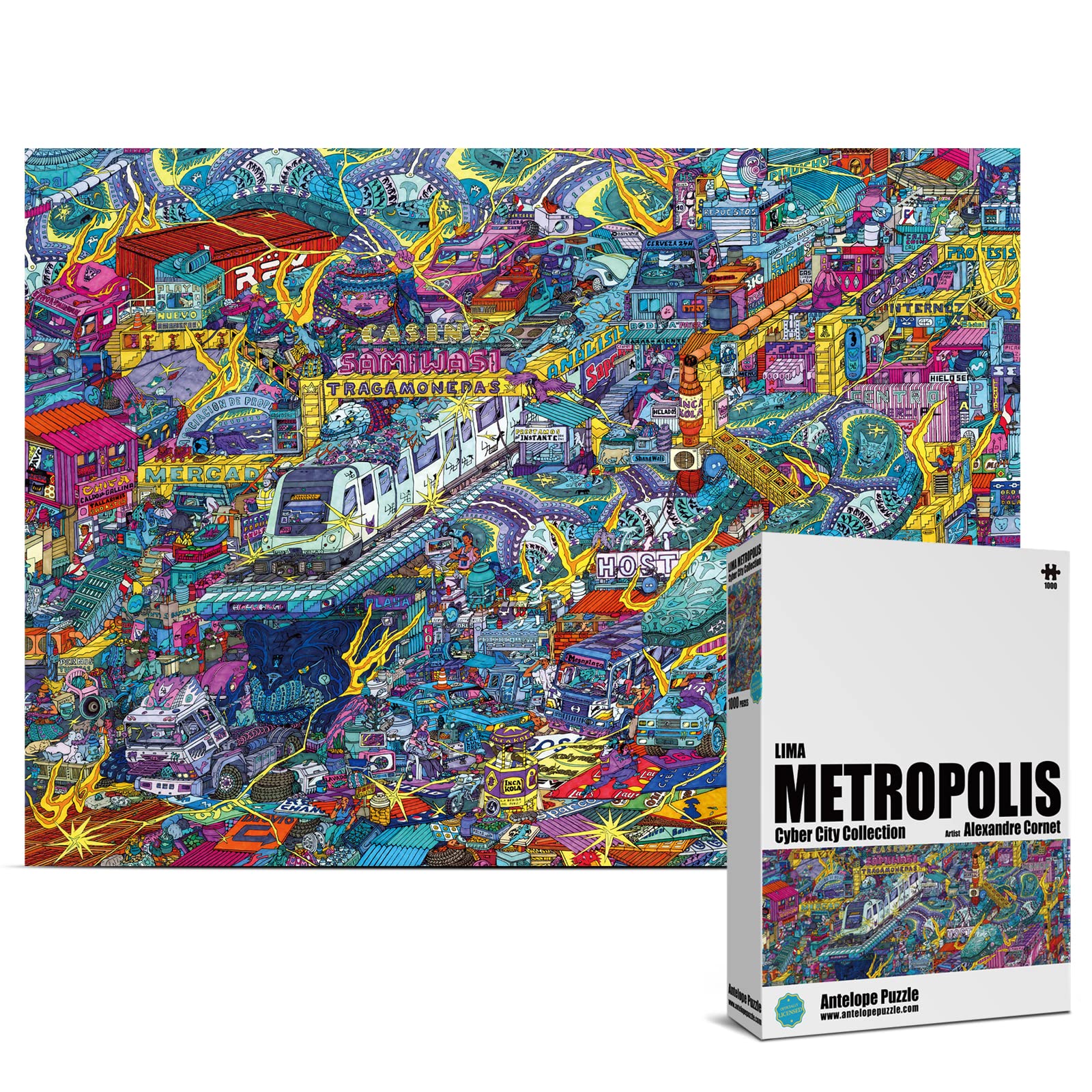 Antelope - 1000 Piece Puzzle for Adults, Cyber City Lima Metropolitan Jigsaw Puzzles 1000 Pieces, Latin America Peru Puzzle, High Resolution, Matte