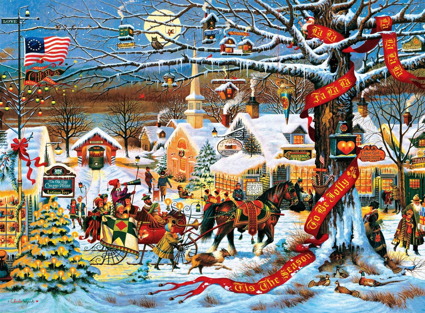 Buffalo Games Charles Wysocki, Small Town Scene, 1000 Piece Puzzle, 14+