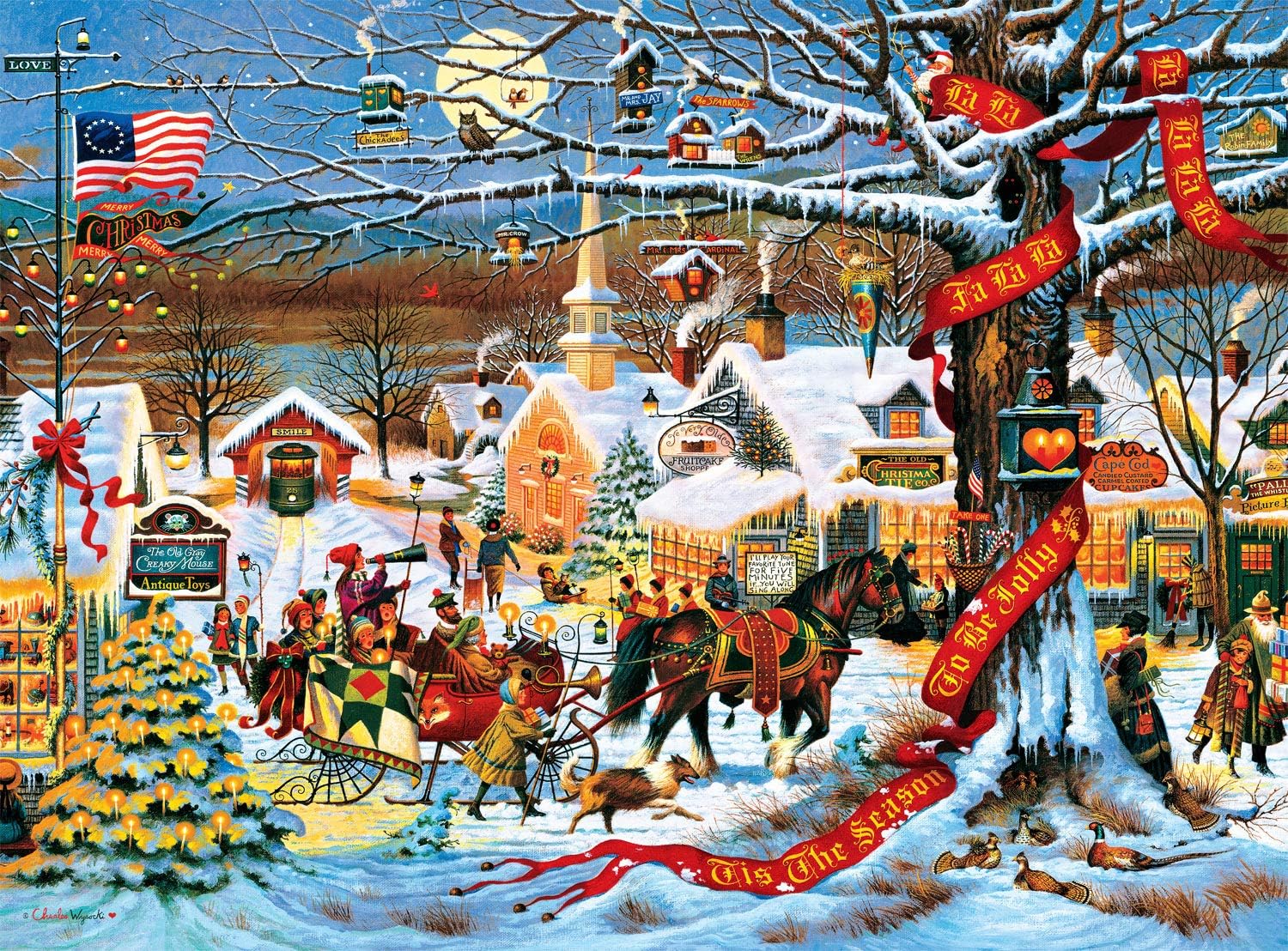 Buffalo Games Charles Wysocki, Small Town Scene, 1000 Piece Puzzle, 14+