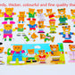 TOWO Wooden Bear Family Dress Up Puzzle Box, Sorting Matching Toy