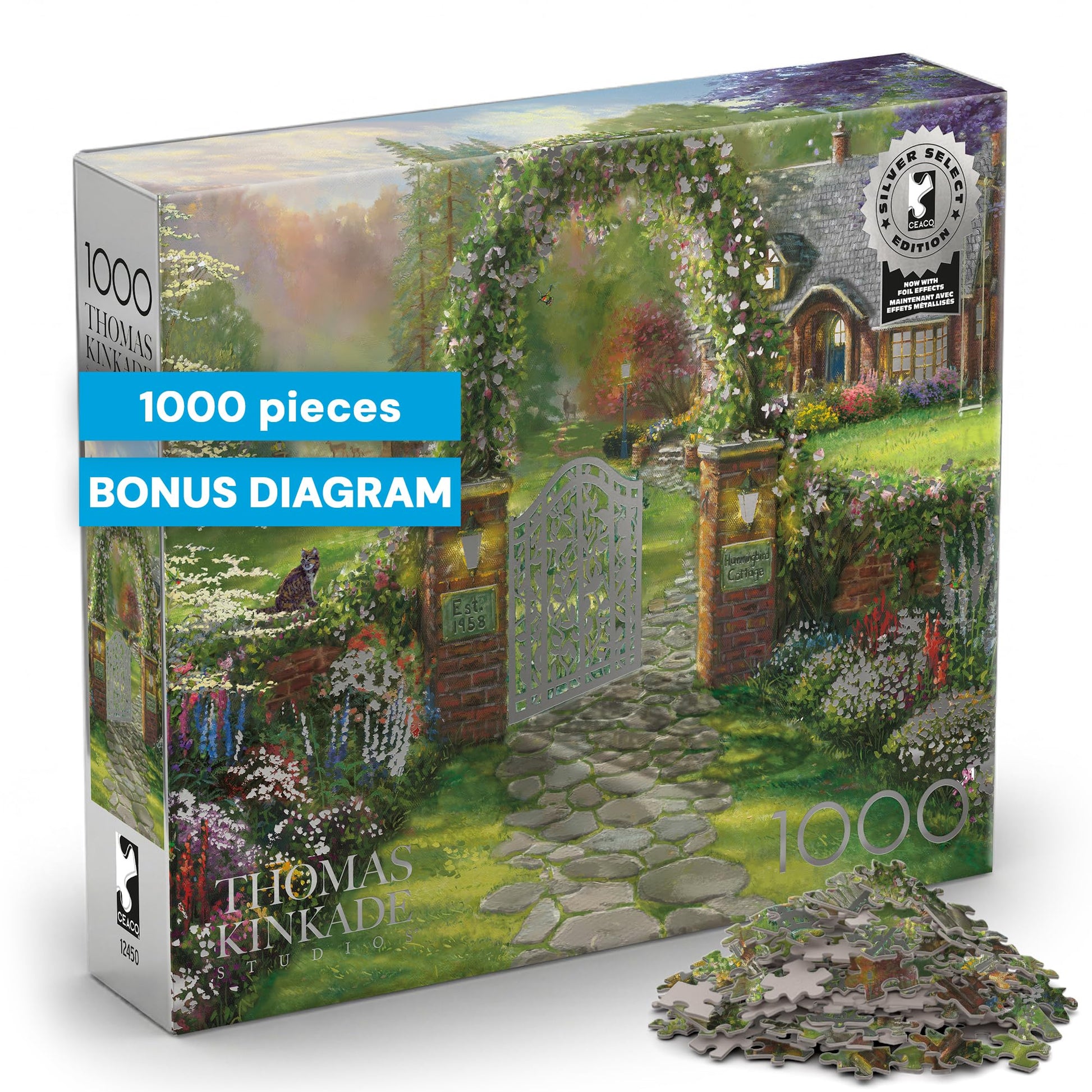 Buffalo Games Thomas Kinkade Hummingbird Cottage 1000 Piece Jigsaw Puzzles
