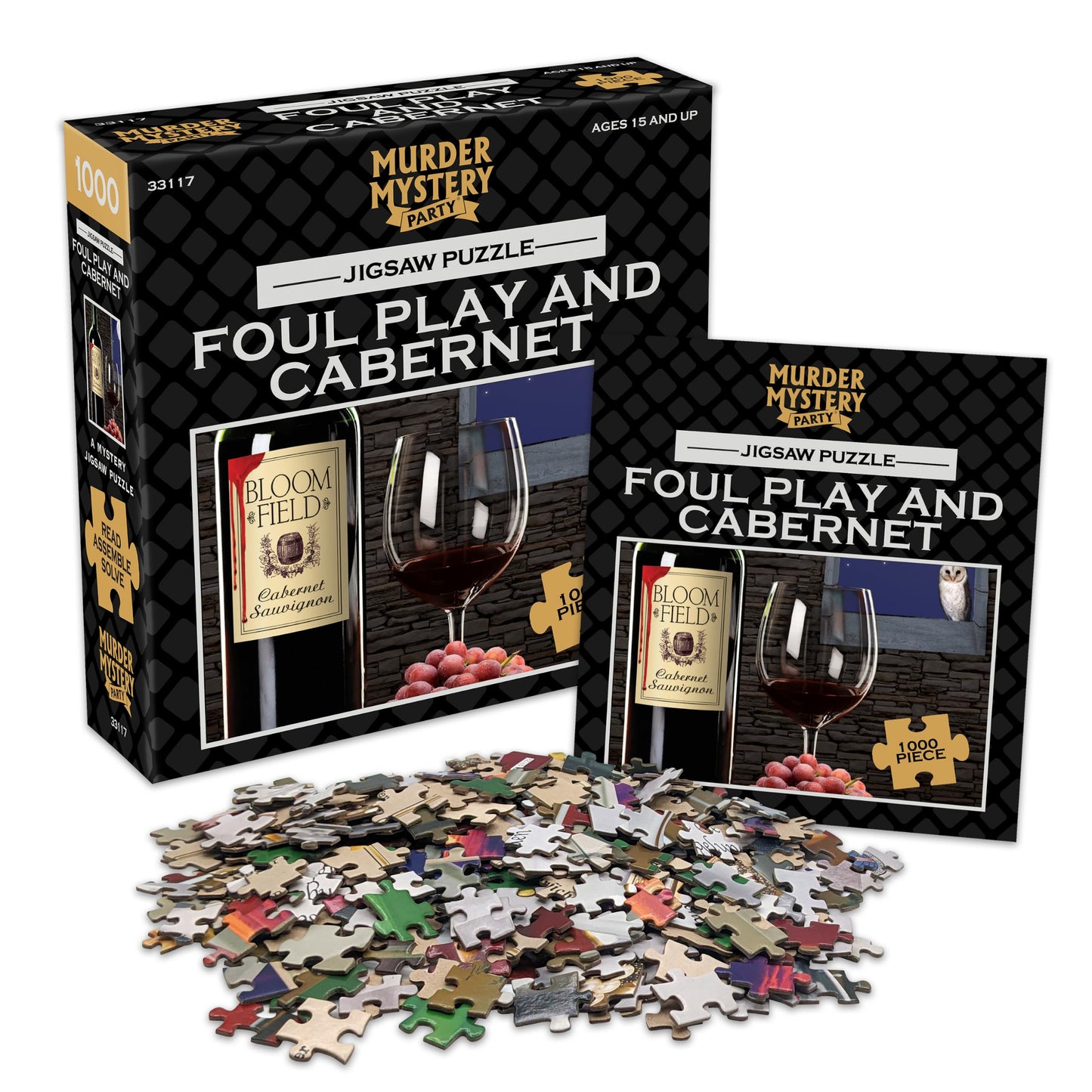 Foul Play & Cabernet 1000-Pc Murder Mystery Jigsaw Puzzle Adults Ages 15+