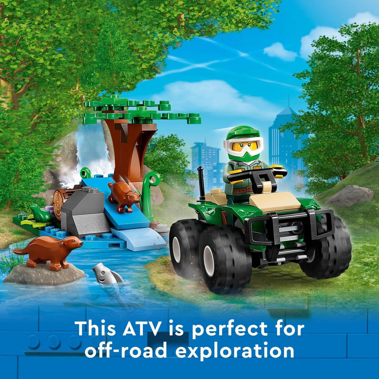 LEGO City ATV and Otter Habitat, 60394 Off-Roader Quad Bike Toy Car for Kids Age 5 Plus, Animal Playset with Wildlife Figures, Learning to Build