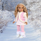 Snowflake - 4 Piece 18 inch Doll Outfit - Leggings, Tunic, Vest and Boots - (Doll Not Included)