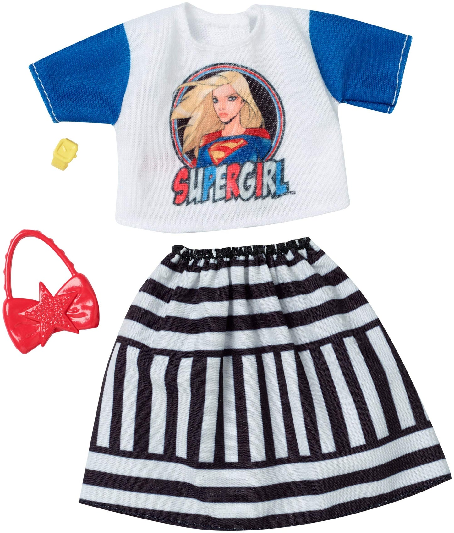 Barbie Clothes: DC Comics Supergirl Top Doll, Skirt & 2 Accessories