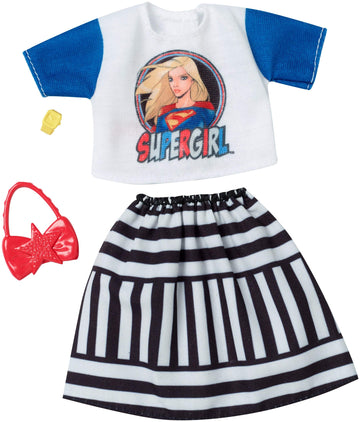 Barbie Clothes: DC Comics Supergirl Top Doll, Skirt & 2 Accessories