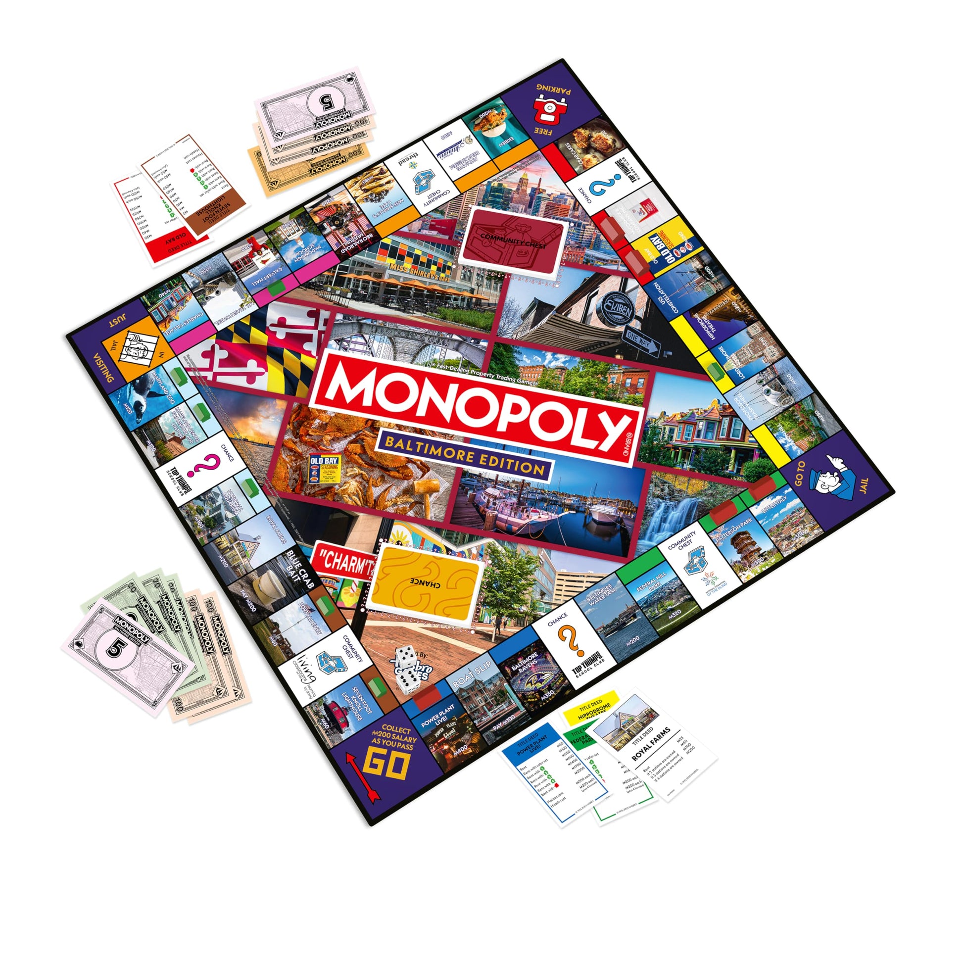 Monopoly Board Game - Baltimore, MD Edition: 2-6 Players Family Board Games for Kids and Adults, Board Games for Kids 8 and Up, Great for Game Night