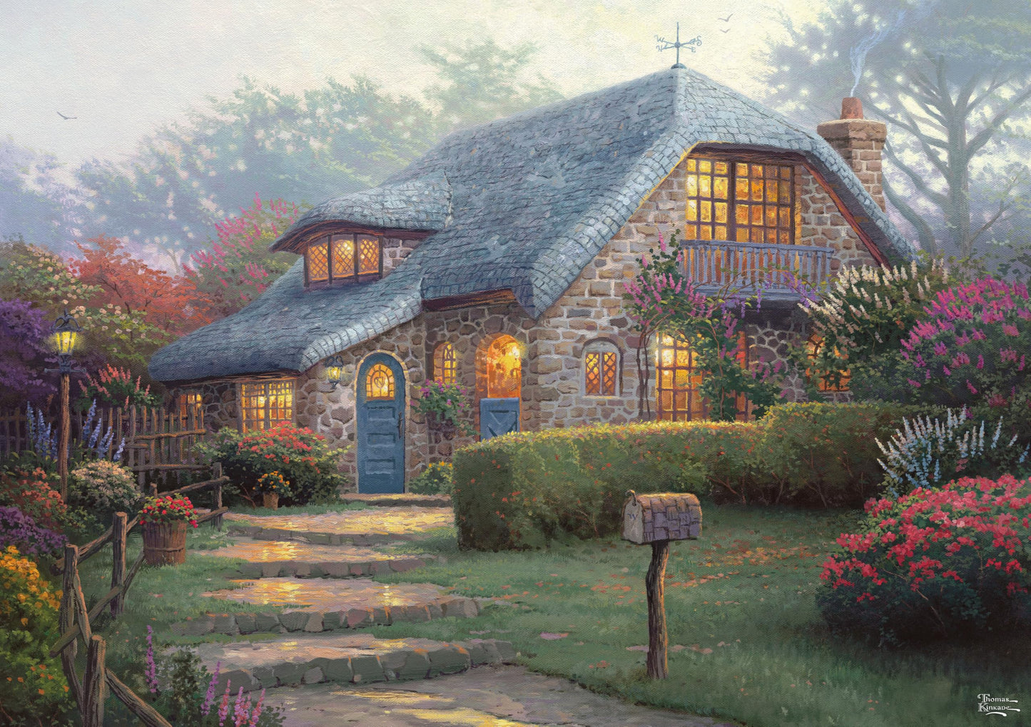 Ceaco - Thomas Kinkade - Lilac Cottage - 300 Large Piece Puzzle for Adults