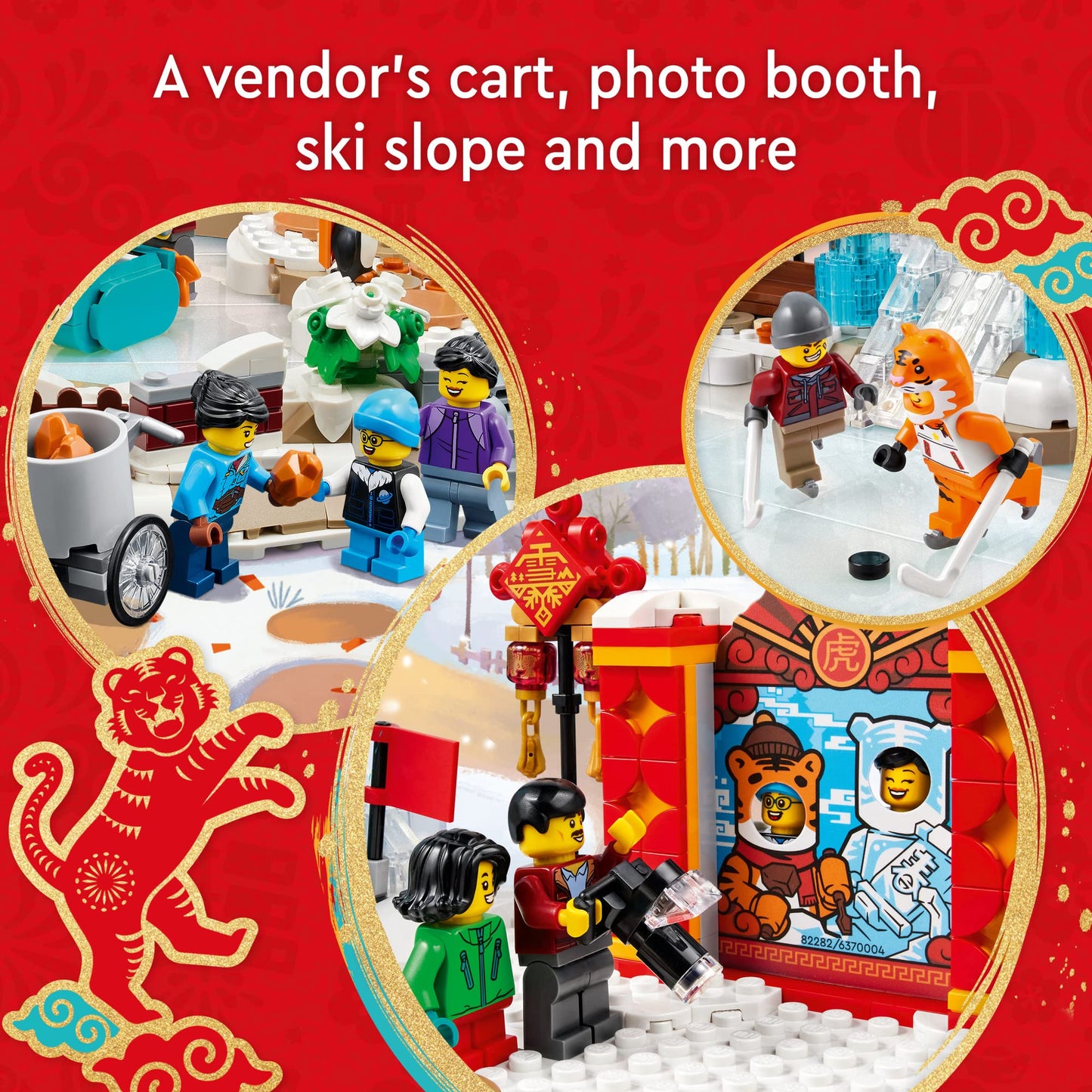 LEGO Lunar New Year Ice Festival 80109 Building Kit; Gift Toy for Kids Aged 8 and Up; Building Set Featuring a Detailed Winter Scene, Chun Ice