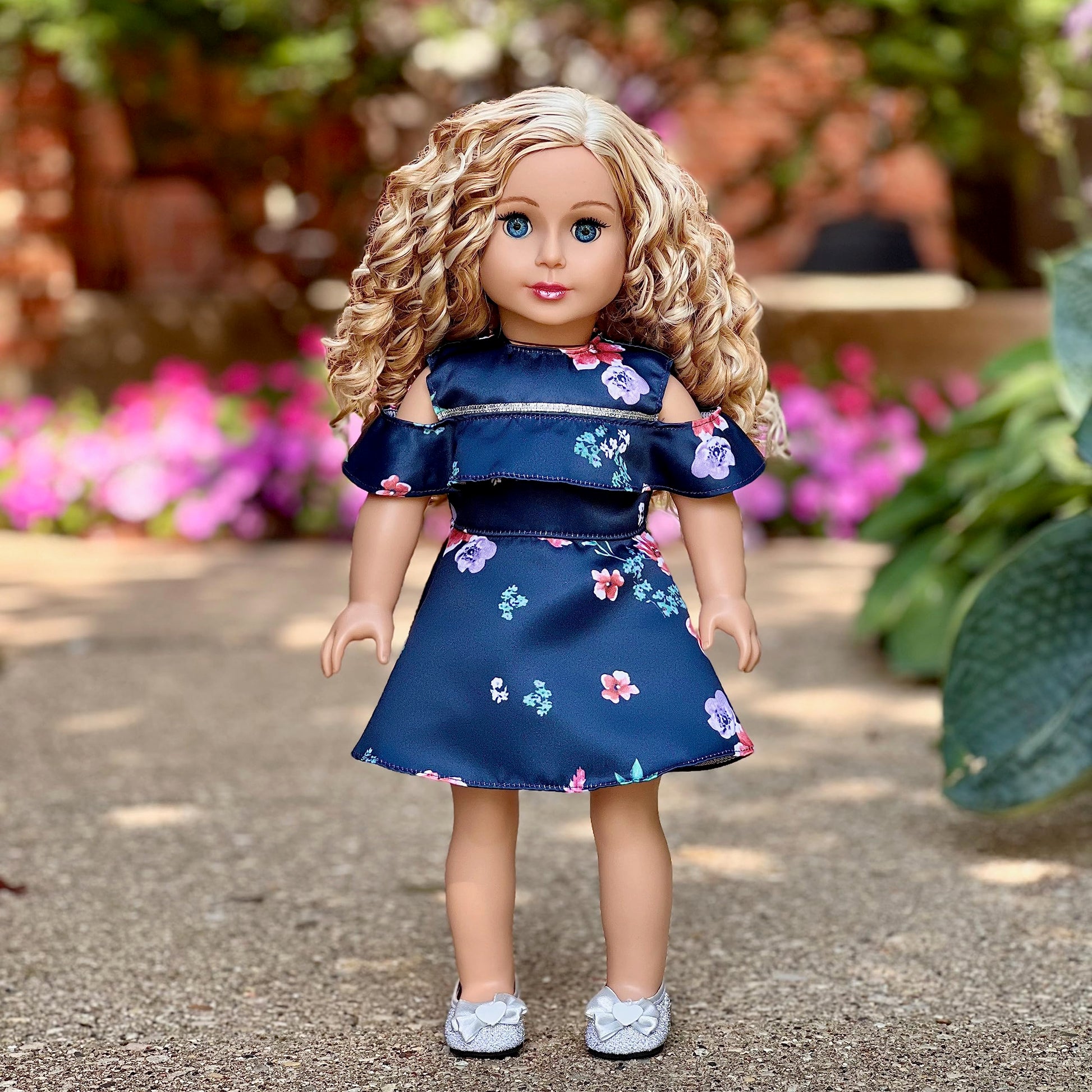 Romantic Moment - Dark Blue Dress - Clothes Fits 18 Inch Doll (Doll Not Included)