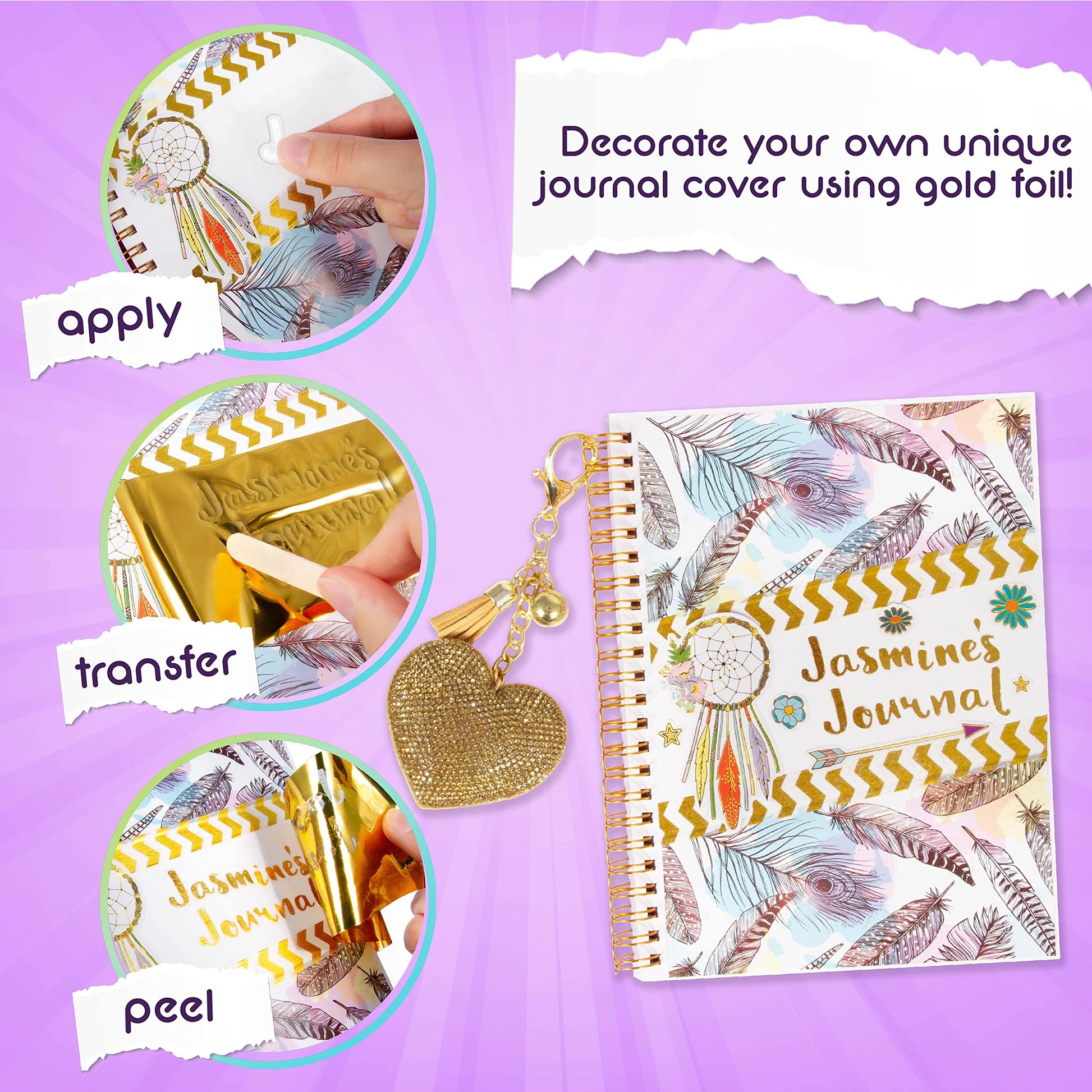 Good Vibes Journal DIY Set by Craft Vibes Only - Personalized Diary - Custom Journals for Girls - Creative Writing Scrapbook Kit - Customize Your