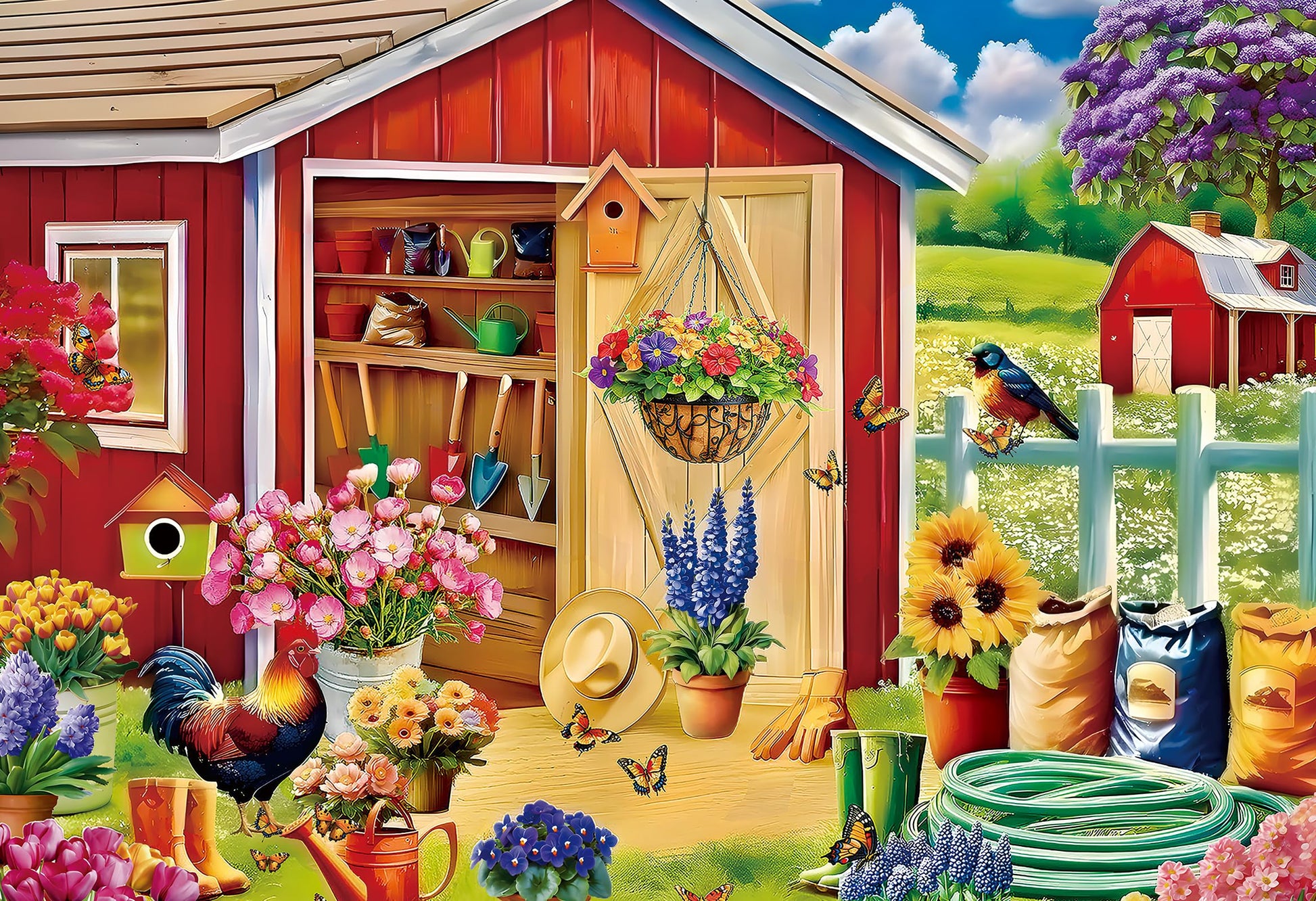 300 Piece Puzzles for Adults, Jigsaw Puzzles for Kids - Farm Garden Cottage