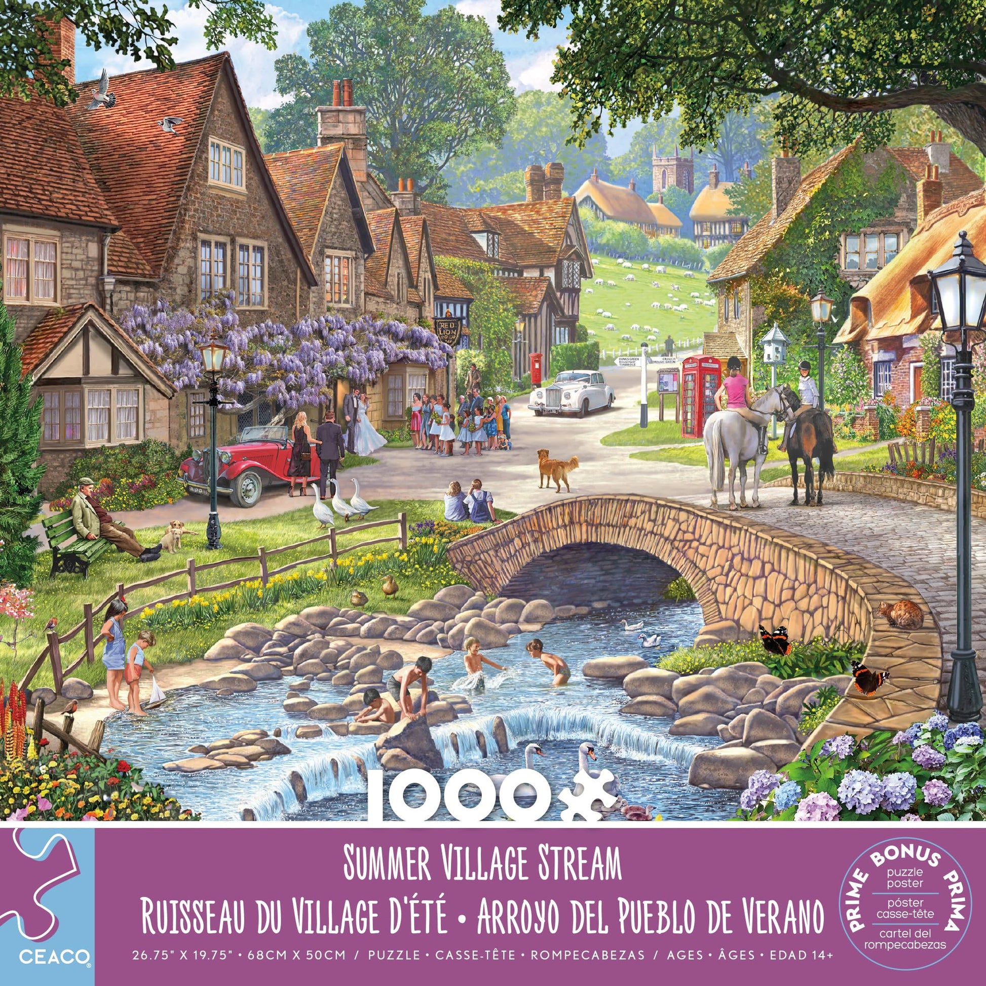 Ceaco - Summer Village Stream - 1000 Piece Jigsaw Puzzle for Adults