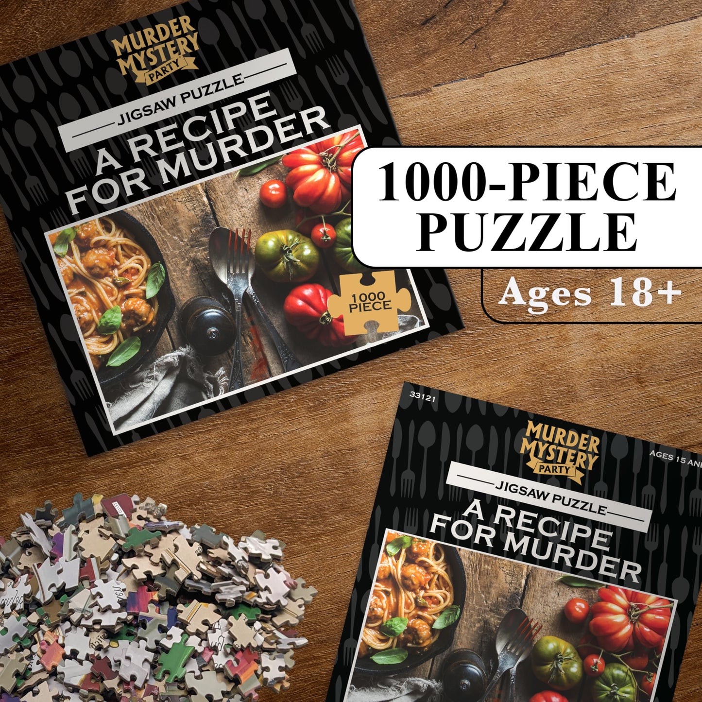 Bepuzzled Classic Mystery Recipe For Murder Jigsaw Puzzle by University Games |Comes with Murder Mystery and Jigsaw Puzzle | 1,000 Piece Jigsaw |
