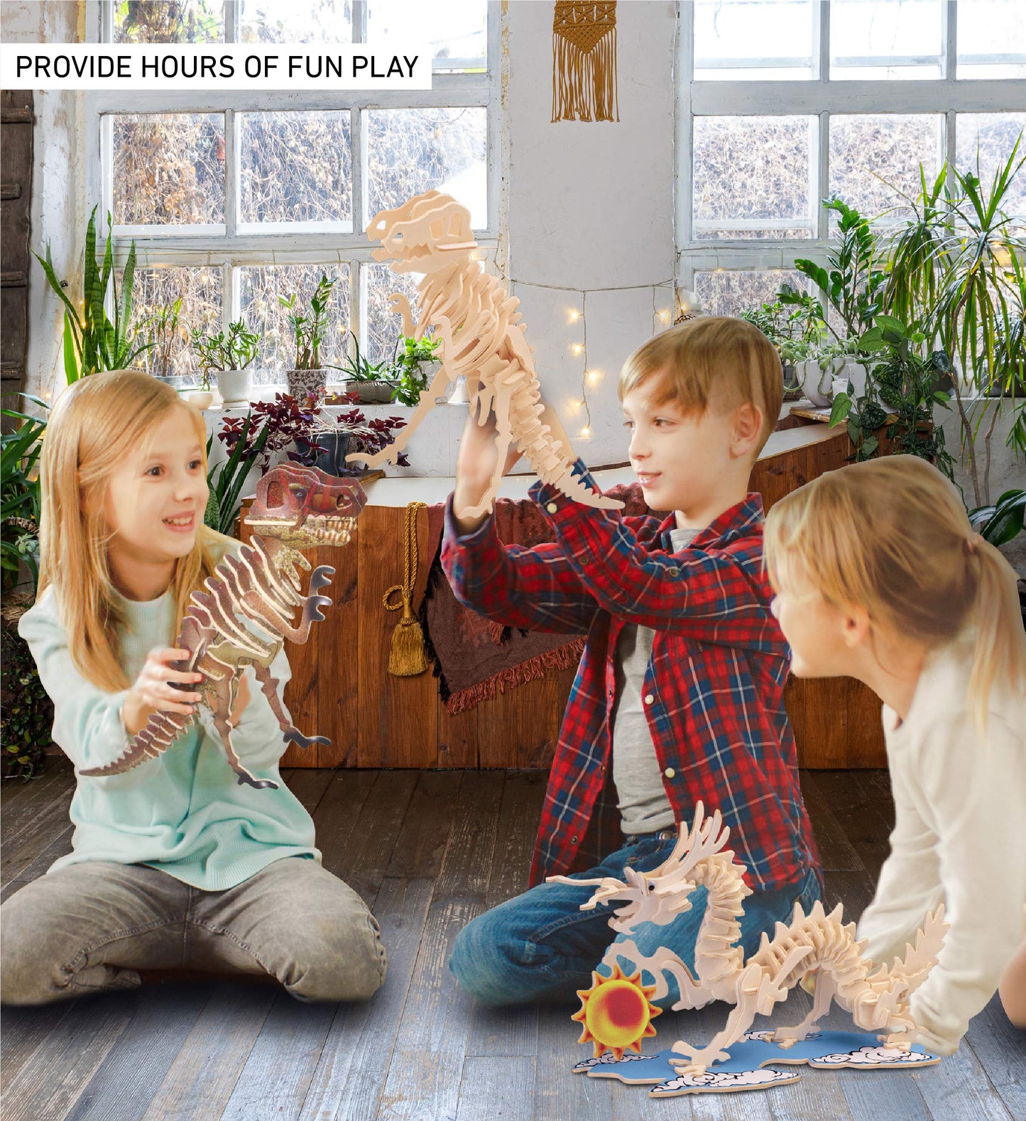 Puzzled Tyrannosaurus Wooden 3D Puzzle Construction Kit
