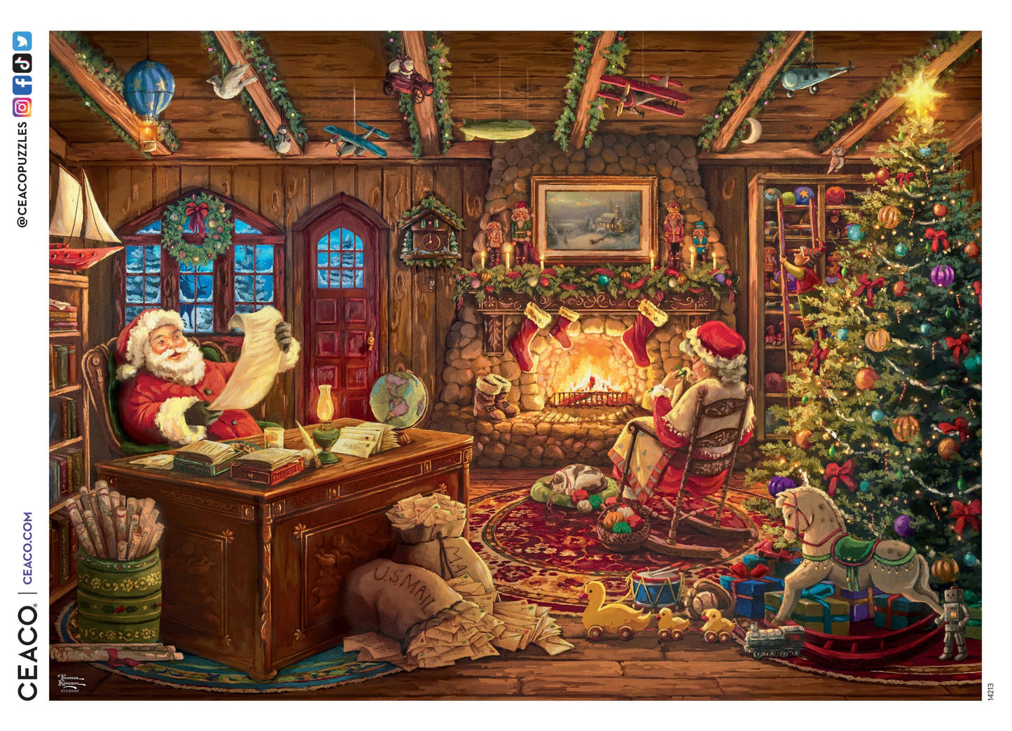 Buffalo Games - Thomas Kinkade Santa Checking His List - 1000 Piece Puzzle