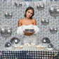 12PCS Disco Party Decorations Supplies Sequin Backdrop Disco Ball Women Men 60s 70s Birthday Party Decorations Tablecloth 2PCS Silver Foil Fringe
