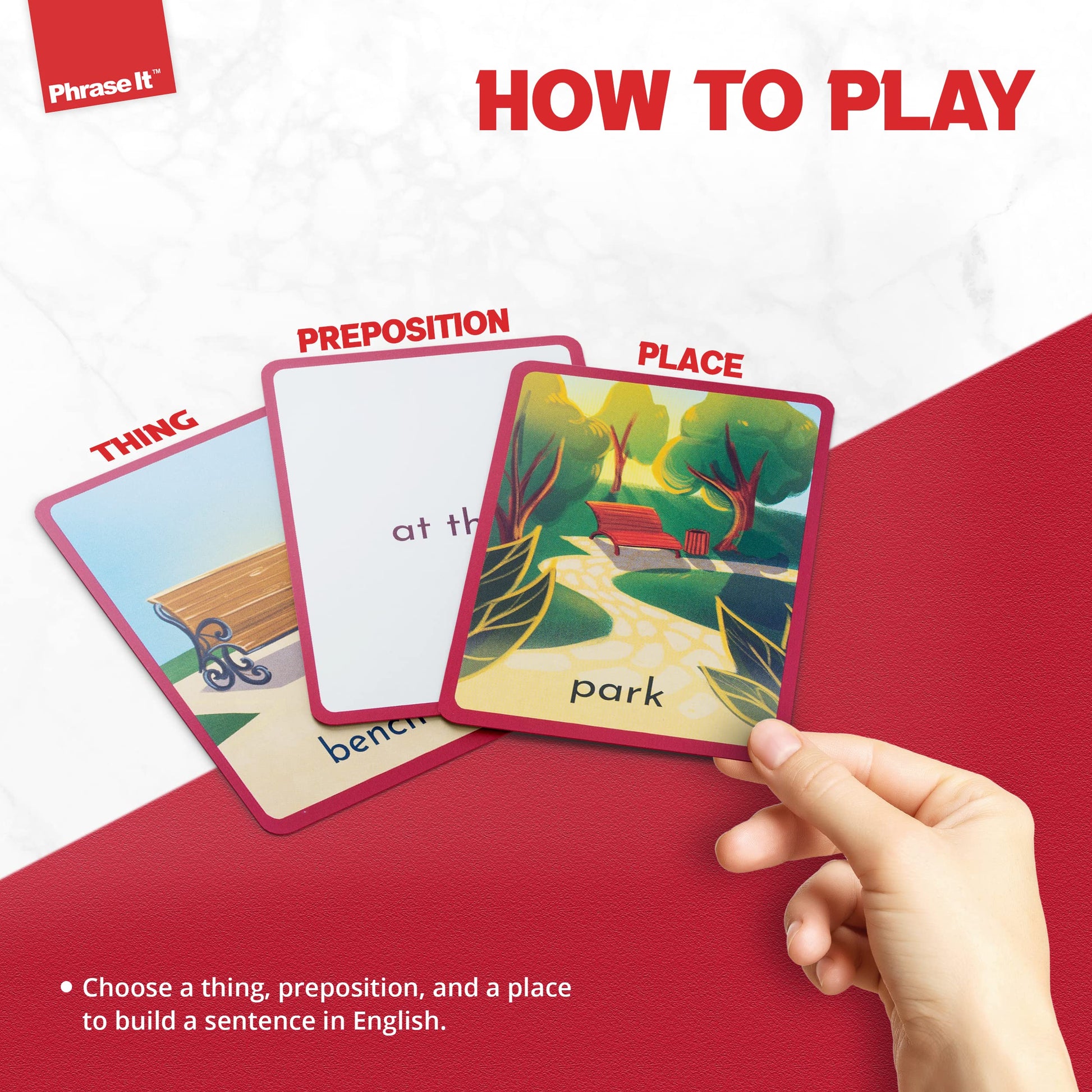 Prep It English Flash Cards Game for Learning Prepositions - Sight Words for Sentence Building and Reading Activities - Used for ESL Teaching