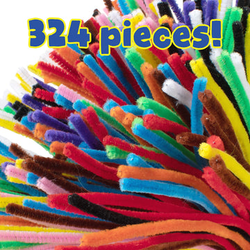 READY 2 LEARN Chenille Stems - Set of 324-10 Colors - Soft Pipe Cleaners - Art Supplies for DIY Crafts - 12 in. long