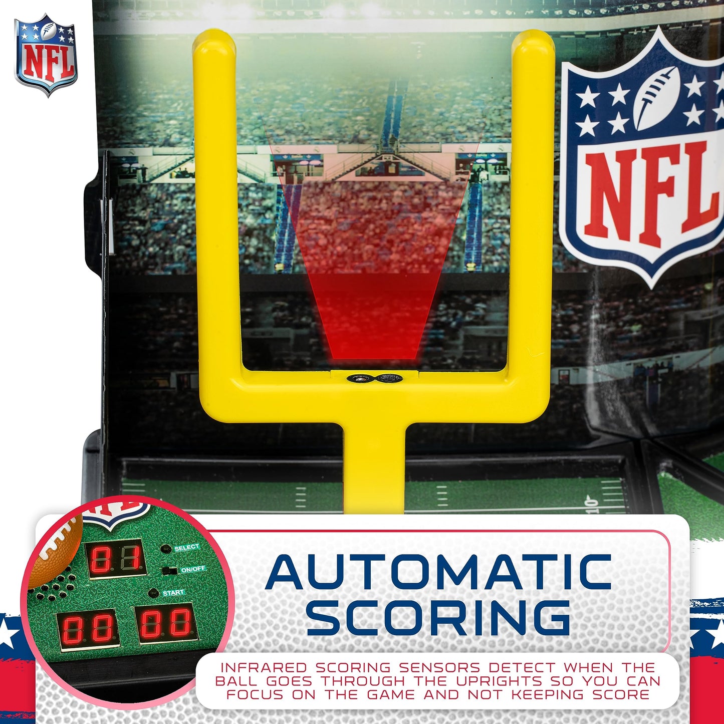 Franklin Sports Mini Football Field Goal Tabletop Game - Flying Field Goal Mini Football for Kids + Adults - Fun Indoor Sports Table Game for All Ages