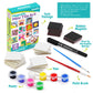 Magnetic Mini Tile Art - DIY Craft Kit; Design and Paint Magnet Tiles - Kids Paint Arts & Crafts Project; Includes 12 Tile Magnets, 8 Paint Colors, 2