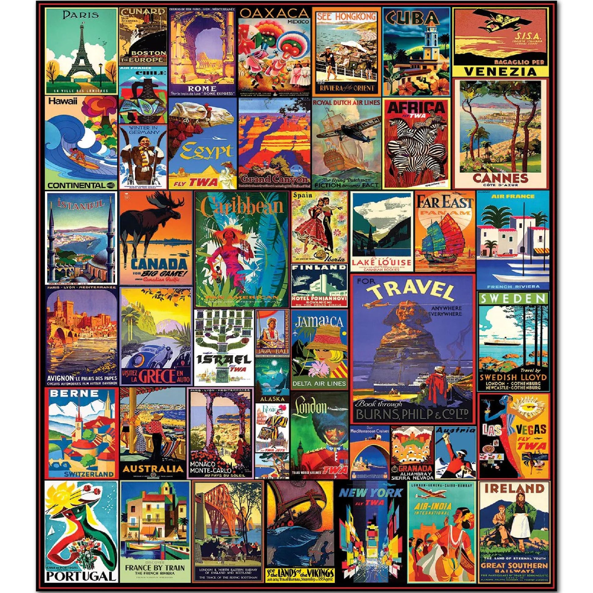 White Mountain Puzzles Travel The World - 500 Piece Jigsaw Puzzle