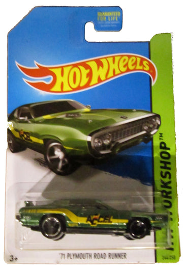 Hot Wheels 2014 Hw Workshop Performance Green '71 Plymouth Road Runner 244/250