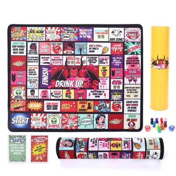 weigeyco Drinking Board Game for Adults, Couples Drinking Game, Outdoor Rubber Mat Party Game with 40 Truth or Dare Cards, Bachelorette & Girls Night