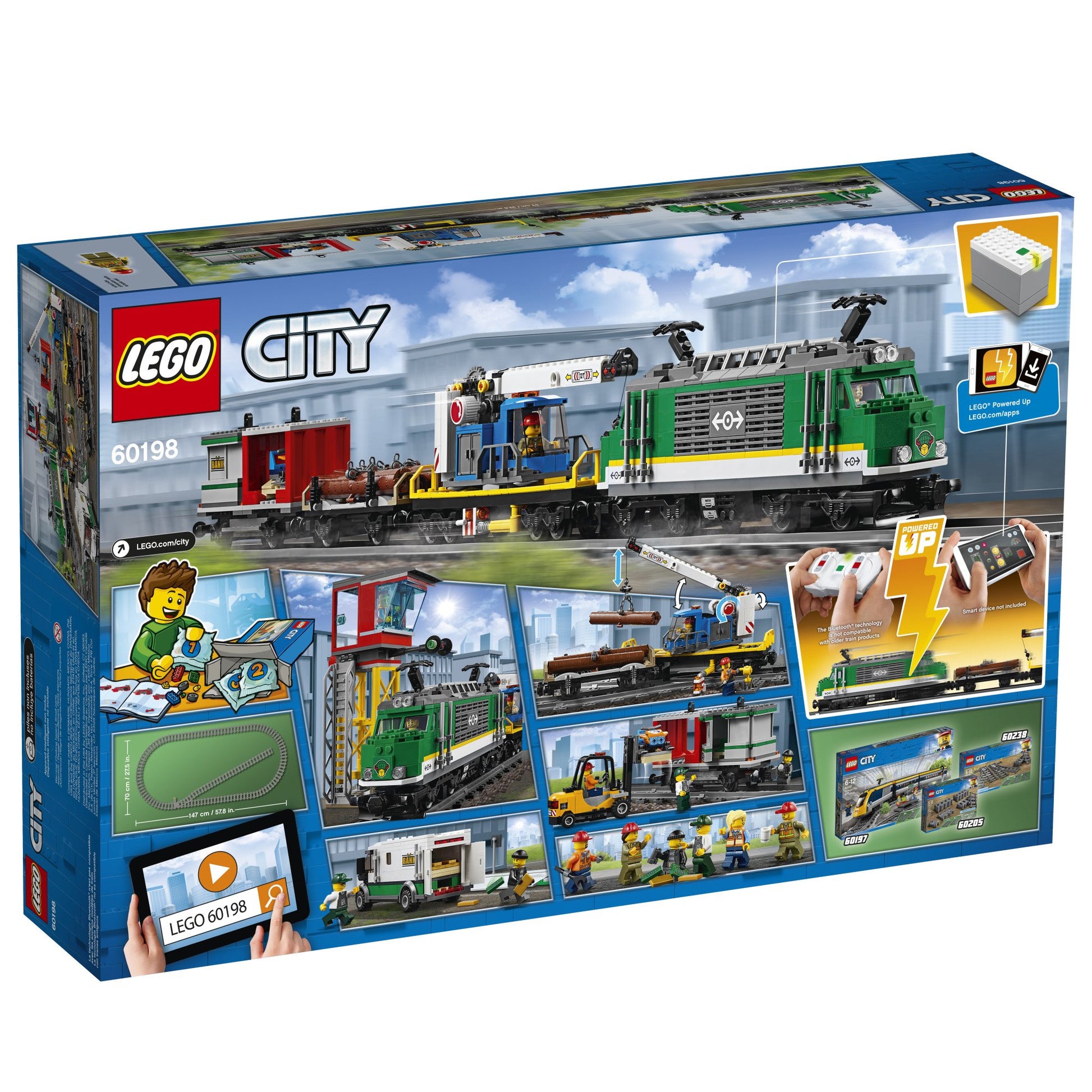 LEGO City Cargo Train 60198 Exclusive Remote Control Train Building Set with Tracks for Kids, Top Present for Boys and Girls (1226 Pieces)