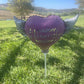 Pink Happy Heavenly Birthday Heart Balloon on a Stick with Angel Wings - Memorial & Remembrance