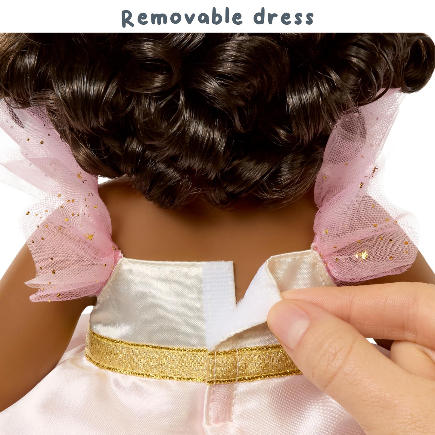 Baby born Princess Baby Doll Harper - Black Hair, Dark Brown Eyes: Realistic Features for Kids Ages 3 & Up, Rooted Hair, Eyes Open & Close