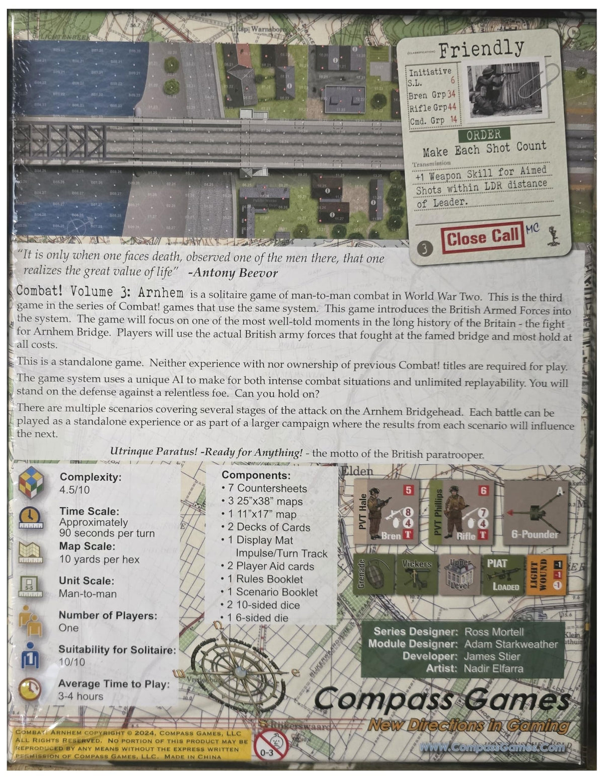 Compass Games Combat! Volume 3: Arnhem, Board Game for Adults 18+