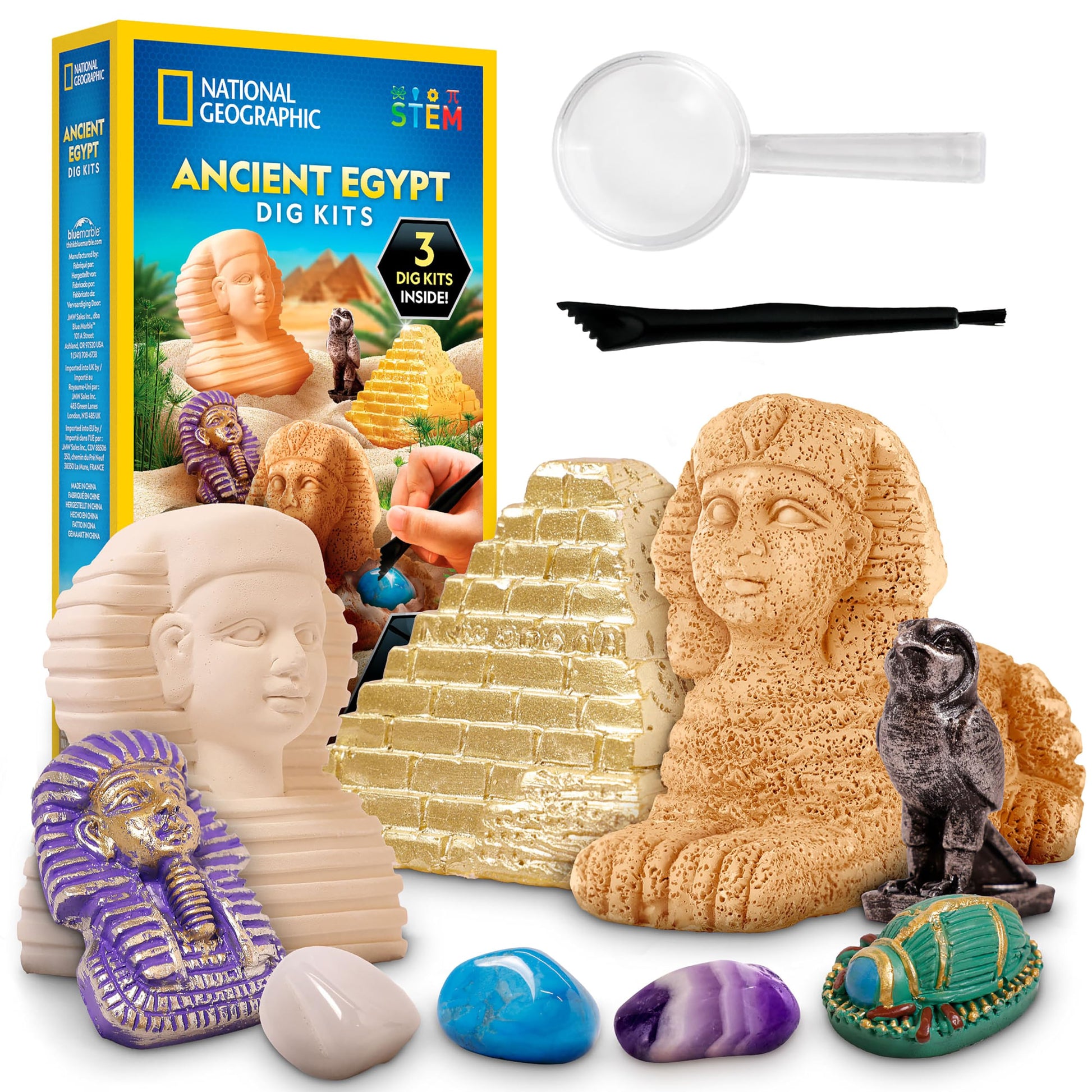 National Geographic Ancient Egypt Dig Kit with Gems and Replica Artifacts