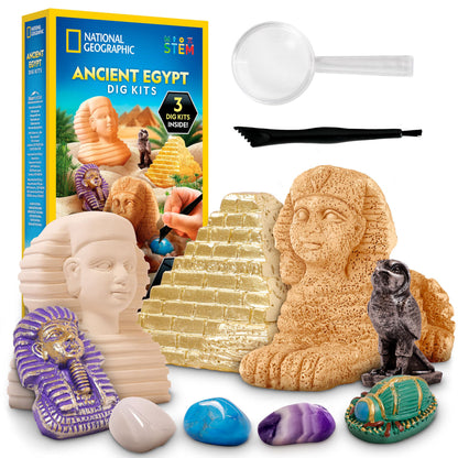 National Geographic Ancient Egypt Dig Kit with Gems and Replica Artifacts