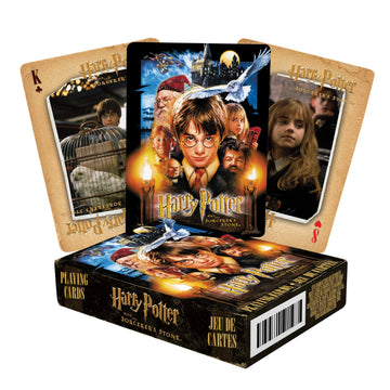 Aquarius Harry Potter Sorcerer's Stone Playing Cards Standard Size - Themed Novelty Deck with 52 Unique Movie Designs - Collectible Merchandise Gift
