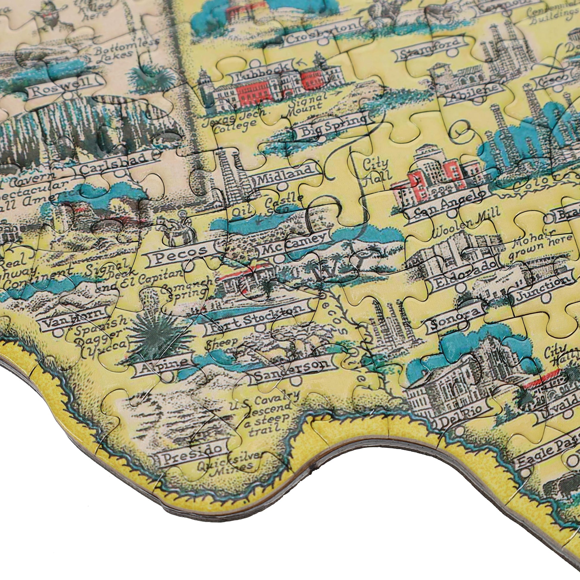 TDC Games USA Shaped Jigsaw Puzzle - America the Wonderland - 1940’s Pictorial Map of the United States, Puzzles for Adults 1000 Pieces, 31 inches