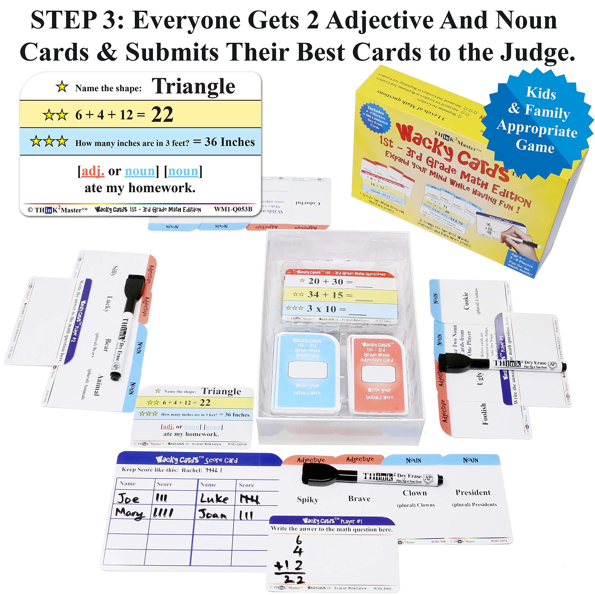 Think2Master Wacky Cards Practicing Math Including Addition, Subtraction & Multiplication.
