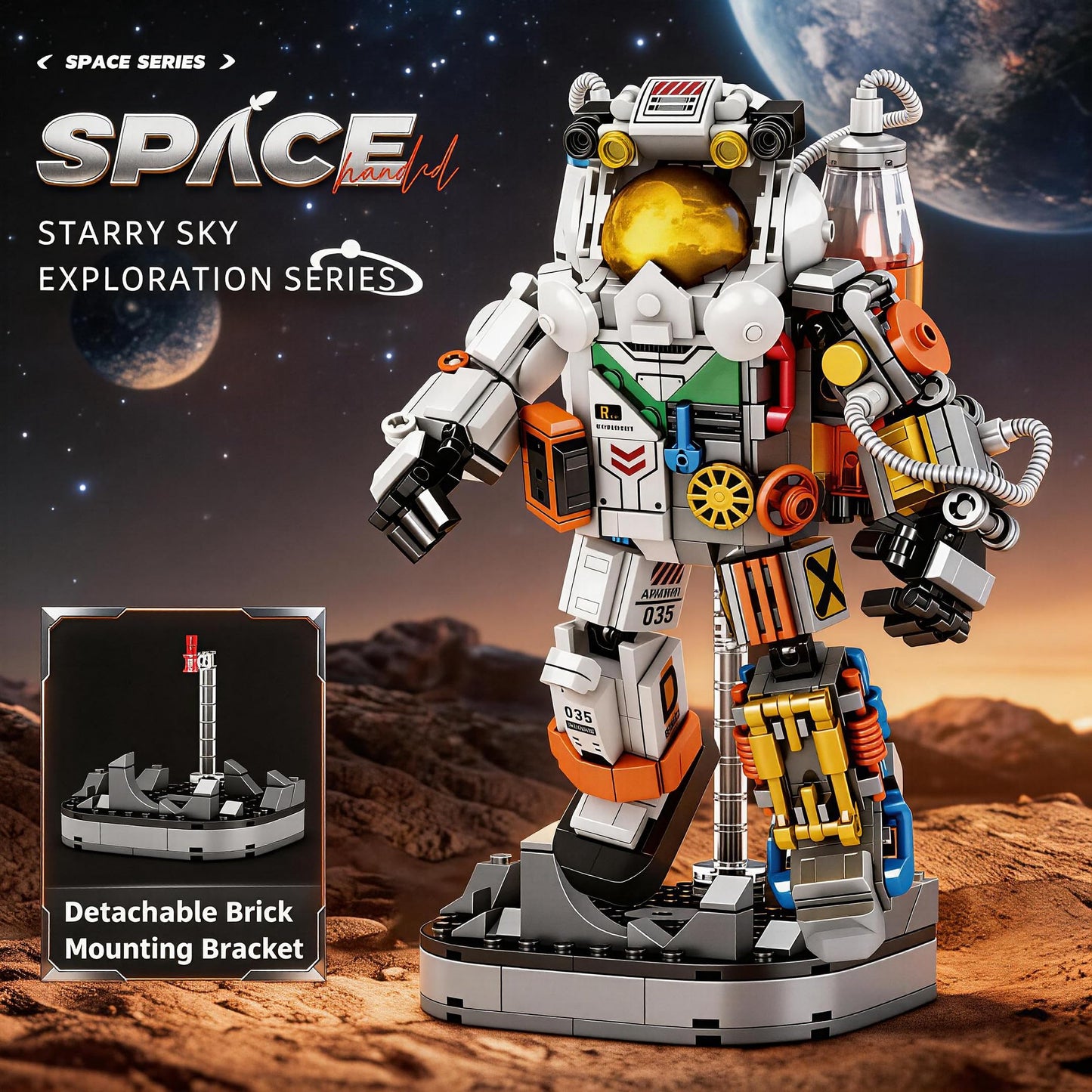 kececo Space Astronaut Building Block Toy - Ideal Gift for 8-14 Year Old Children - 525pcs for Space Astronaut Building Block Sets