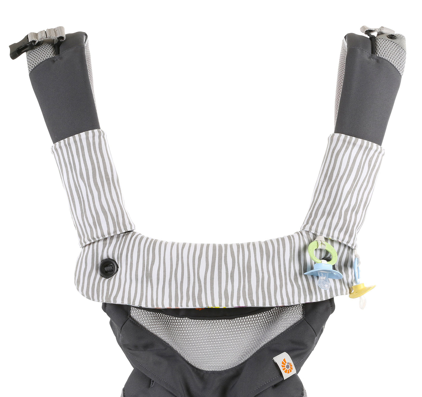 Premium Drool and Teething Reversible Cotton Pad | Fits Ergobaby Four Position 360 + Most Baby Carriers | Pink Herringbone Design | Hypoallergenic |