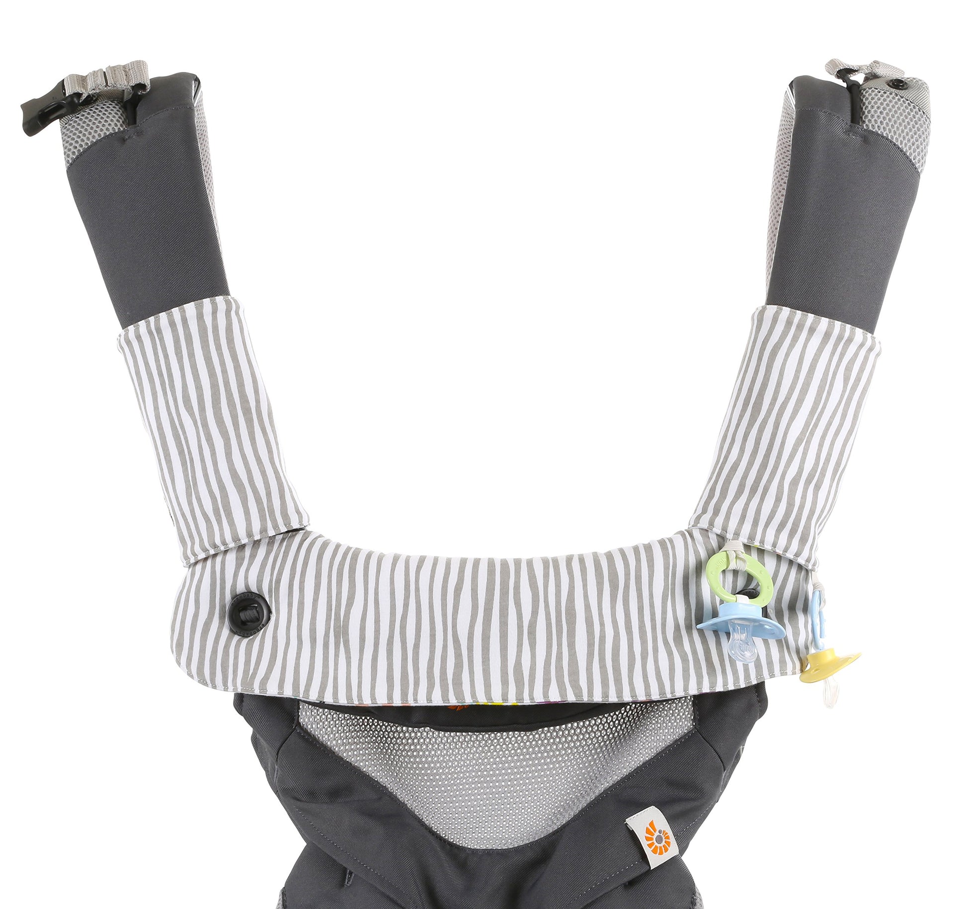 Premium Drool and Teething Reversible Cotton Pad | Fits Ergobaby Four Position 360 + Most Baby Carriers | Pink Herringbone Design | Hypoallergenic |