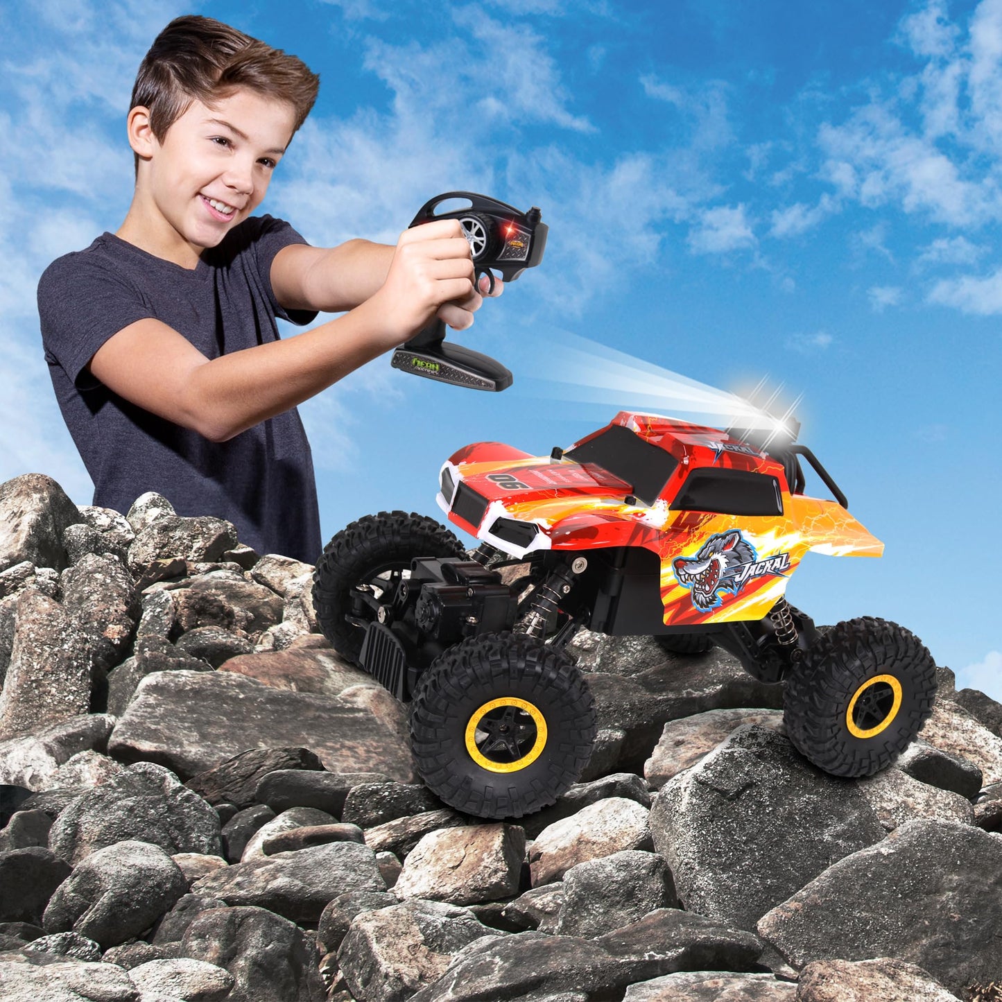 NKOK Mean Machines Jackal Rock Crawler; High Flex Suspension System; 4x4 Powerhouse; Dominate Any Terrain